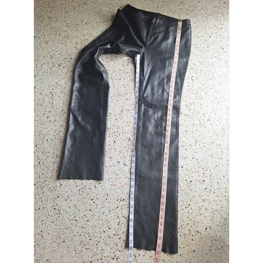 Hugo Buscati 100% Genuine Leather Full Length Moto Lined Pants - Picture 11 of 12